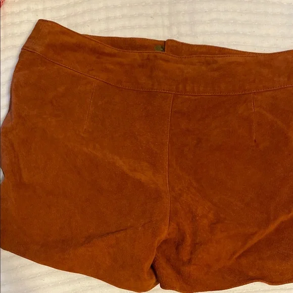 Forever 21 Brown High Waist genuine leather  Shorts - Picture 3 of 4